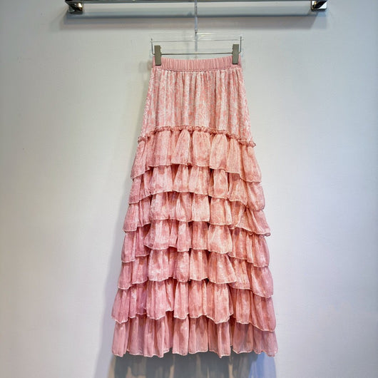 Vestido Pastel Cintura Alta con Costuras Industriales