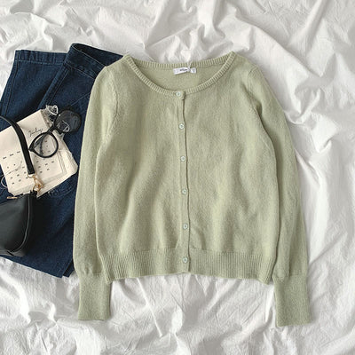 Cardigan Básico de Punto para Mujer - Estilo Relajado Primavera