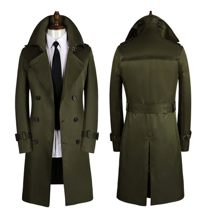 Abrigo Ejecutivo Doble Botonadura Primavera Otoño Slim Fit Estilo Británico - Image 4