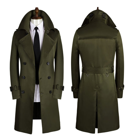 Abrigo Ejecutivo Doble Botonadura Primavera Otoño Slim Fit Estilo Británico - Image 4