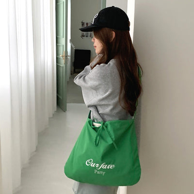 Bolsa Mensajero de Lona a Rayas con Doble Uso y Gran Capacidad - Image 5