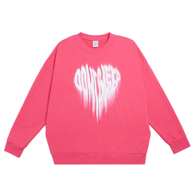 Sudadera de Pareja con Estampado Corazón Foam - Cuello Redondo y Puño Acanalado - Image 5