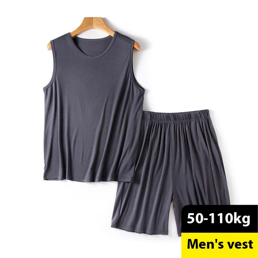 Shorts Chaleco Modal Hombre Verano Suelto Talla Grande sin Mangas - Image 5