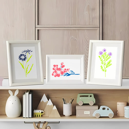 Plantilla de Pintura con Spray para Flores Silvestres - Image 20