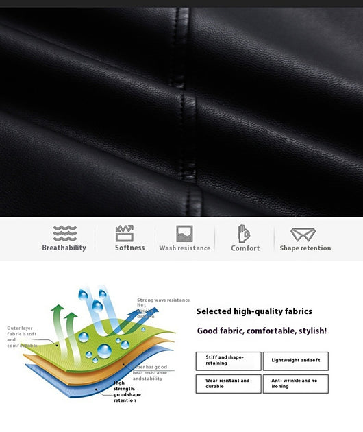 Chaqueta de Cuero para Hombre con Forro Térmico y Solapa - Image 11