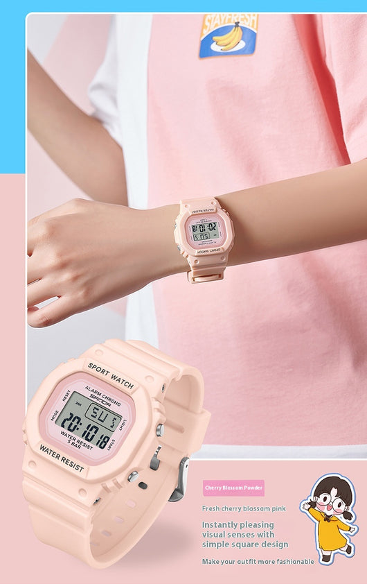 Reloj Digital Cuadrado Multicolor para Estudiantes - Image 14