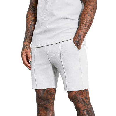 Conjunto Polo Texturizado V-neck y Shorts para Hombre - Image 11