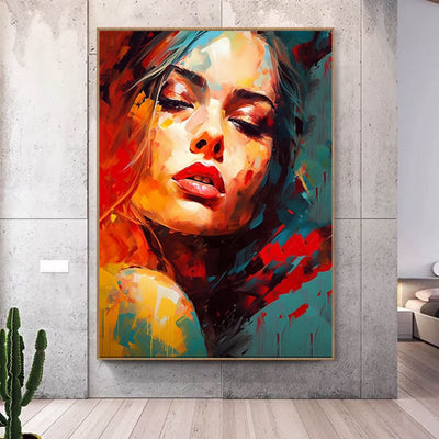 Cuadro Abstracto de Mujer Elegante al Óleo - Pintura Hecha a Mano para Decoración Moderna - Image 3