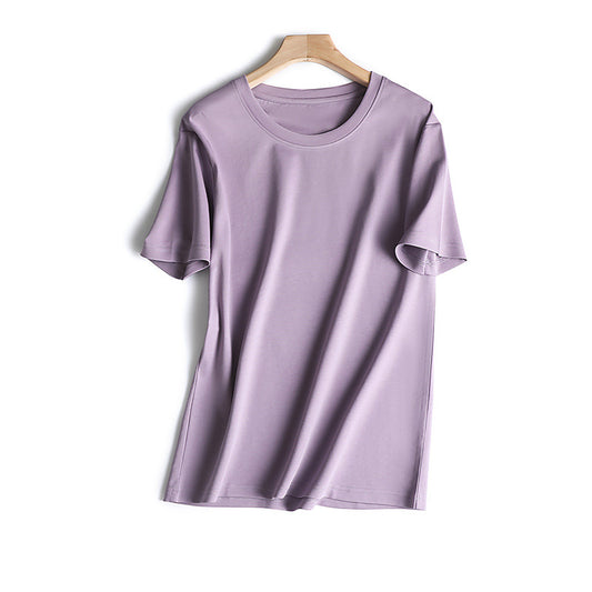 Blusa de Algodón Suelta Cuello Redondo Color Liso para Mujer - Image 2