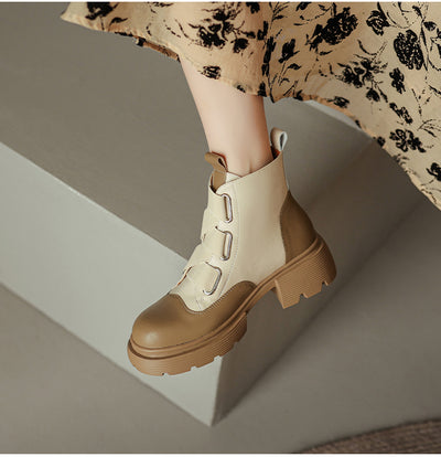 Botas Martin de Cuero Grueso Estilo Retro Francés para Mujer - Image 9