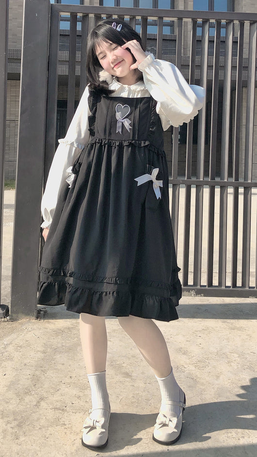 Falda JSK Estilo Lolita con Corazón Hueco y Lazo - Image 5