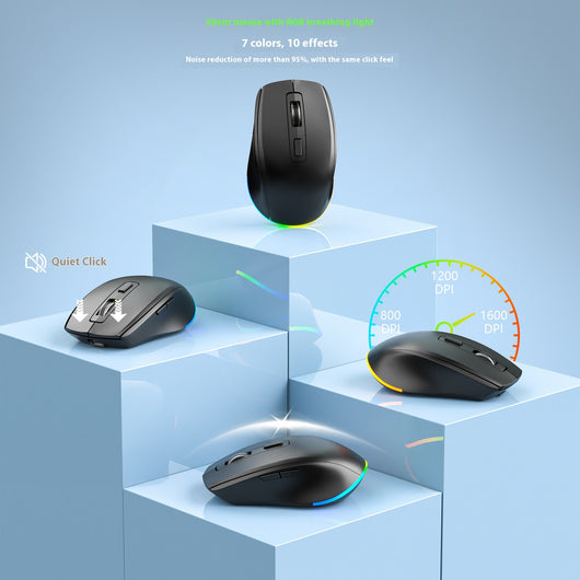 Kit Inalámbrico Teclado y Ratón Ergonómico con Ranura para Tarjeta y Iluminación LED - Image 12