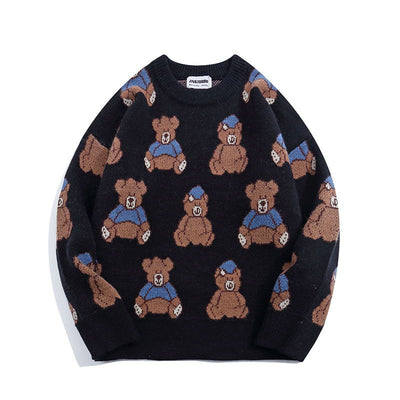 Suéter Cuello Redondo con Estampado de Oso Versátil - Image 10