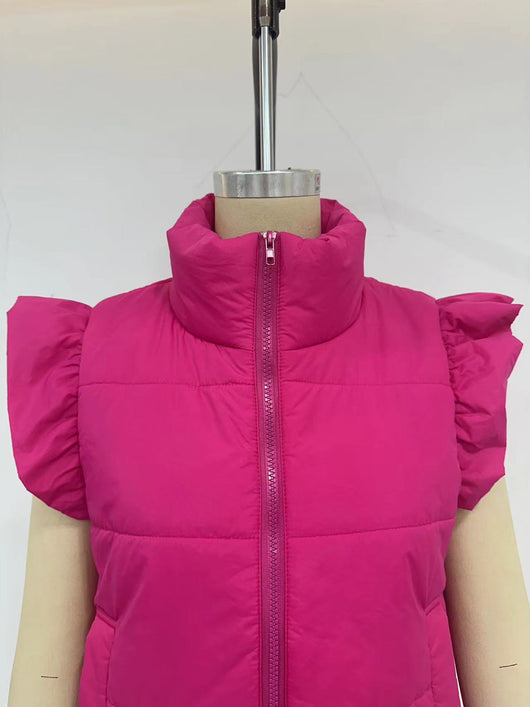 Chaleco Térmico Acolchado de Algodón con Cuello Alto Slim - Image 12