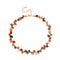 Jane Yin Beach Crushed Stone Handmade Hemp Rope Necklace Oldstyle Red