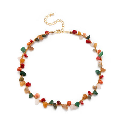 Collar de Piedra de Playa y Cuerda de Cáñamo Tejida a Mano - Image 4