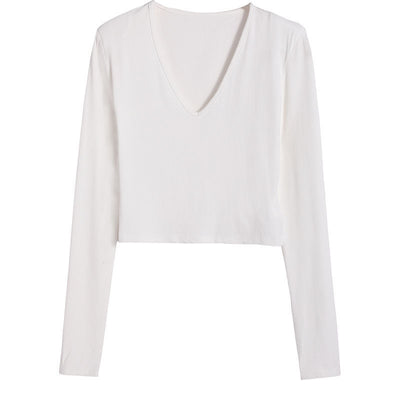 Blusa de Manga Larga con Hombreras Otoñal, Cuello en V - Image 12