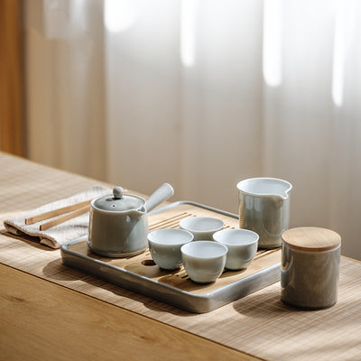 Juego de Tetera Japonesa Minimalista Ceniza y Humo