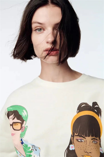 Sudadera Estampada Cuello Redondo para Niña - Diseño Casual y Cómodo - Image 6