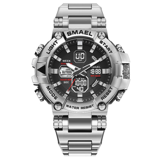 Reloj Deportivo Inteligente de Acero Inoxidable con Doble Pantalla y Luz Nocturna - Image 5
