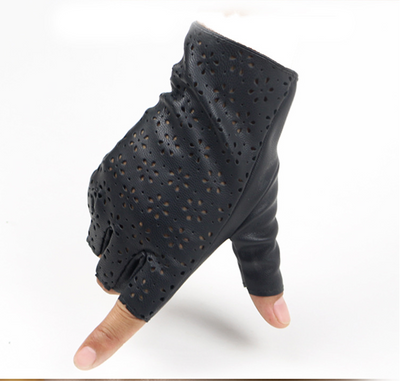 Guantes de Cuero Sintético con Dedos Abiertos para Rendimiento - Image 3