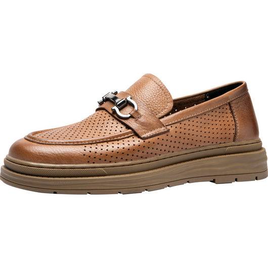Zapatos de Cuero para Hombre Verano Transpirables Calados - Image 9