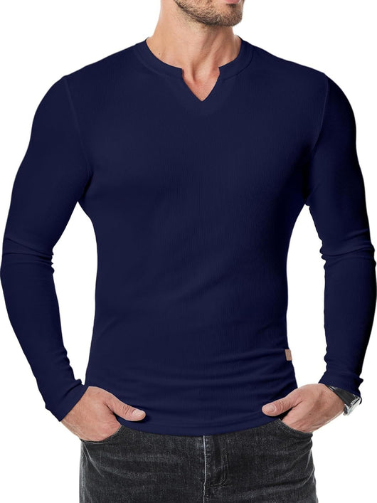Camiseta Manga Larga Hombre Otoño Invierno - Diseño Sólido Casual - Image 37