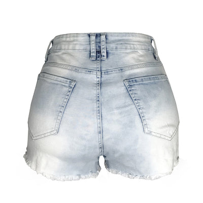 Shorts de Mezclilla Cintura Alta Levantacaderas con Flecos - Image 4