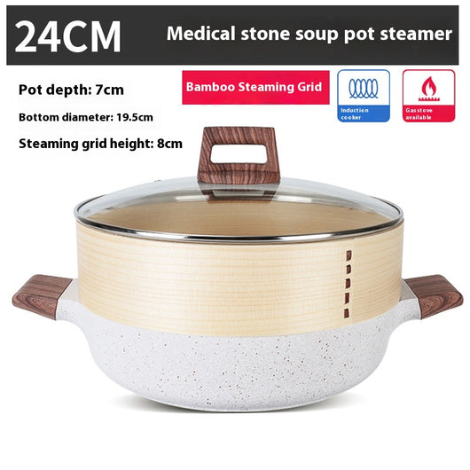 Olla para Sopa de Acero Inoxidable Gran Capacidad con Piedra de Arroz - Image 6