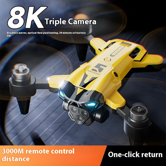 Dron con Triple Cámara HD para Fotografía Aérea con Control Remoto
