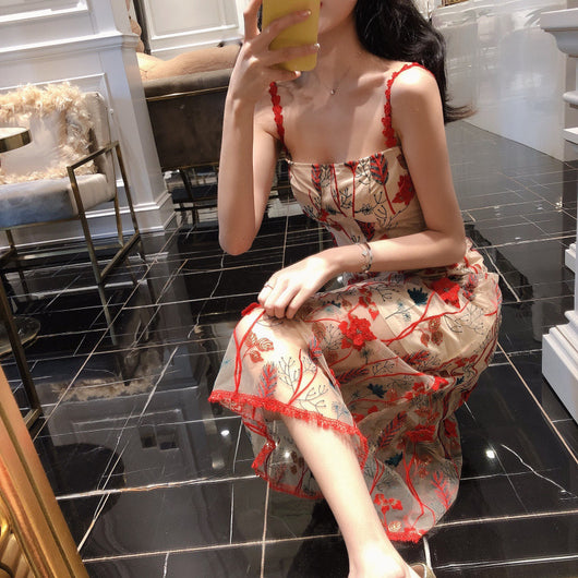 Vestido Largo Floral Coreano con Encaje y Detalles en Espinas - Image 20