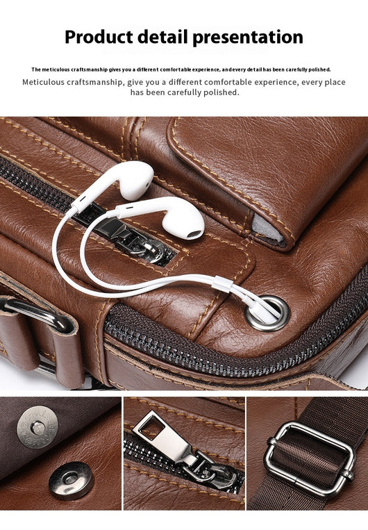 Bolso Crossbody de Cuero Minimalista para Hombre - Image 20