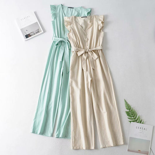 Jumpsuit de Algodón Denise con Rayas - Elegancia y Comodidad