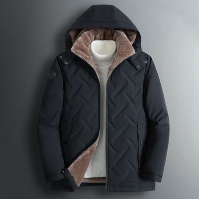 Chaqueta Impermeable con Capucha Desmontable y Cuello Tipo Polo