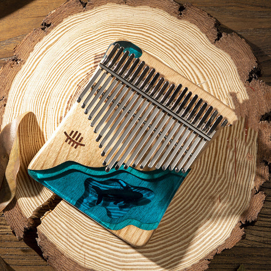 Kalimba Thumb Piano Azul Profundo con Diseño Ballena Marina - Image 9
