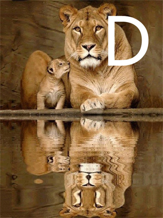 Pintura de Diamantes 5D - Bordado de León Animal