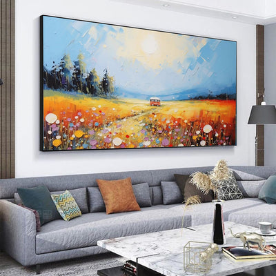 Cuadro Óleo Pintado a Mano - Paisaje Natural Grande para Sala de Estar - Image 2