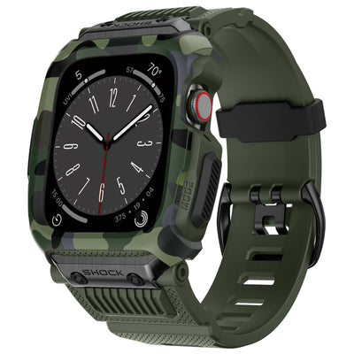 Funda Protectora Apple Watch 45/678 Generaciones Camuflaje con Correa Integrada - Image 7