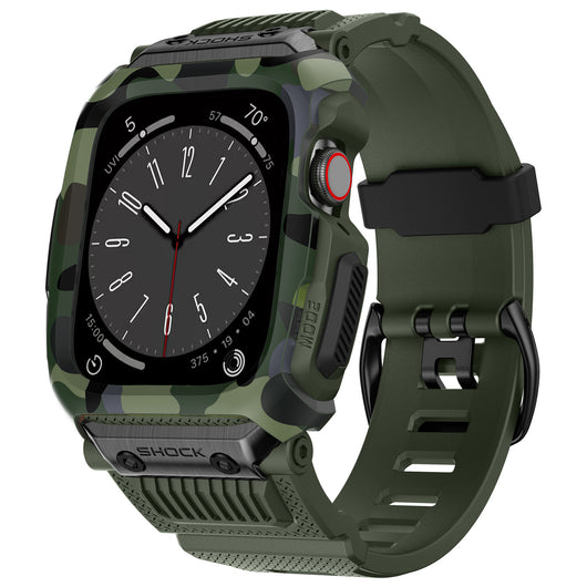 Funda Protectora Apple Watch 45/678 Generaciones Camuflaje con Correa Integrada - Image 7