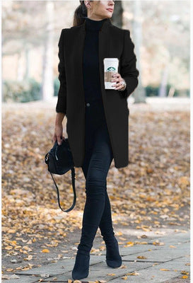 Blazer de Lana Cuello Alto Moda Europea Otoño Invierno - Image 16
