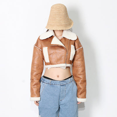 Chaqueta de Cuero con Forro de Velvet para Cordero - Abrigo Grueso y Cálido - Image 4