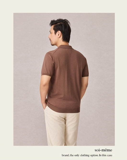Polo Tejido Elástico Manga Corta para Hombre - Image 19