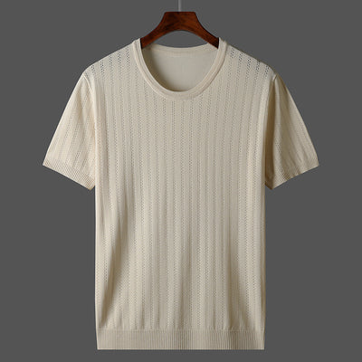 Camisa Casual de Punto Calada para Hombre - Manga Corta - Image 10
