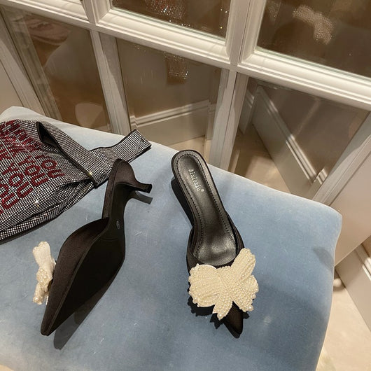 Sandalias Stiletto con Moño de Perlas - Image 14