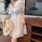 Vestido Hada con Cuello de Encaje Francés