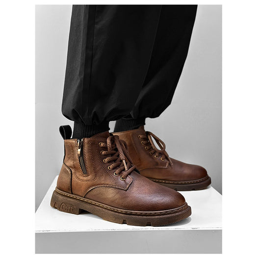 Botas Altas Estilo Británico Retro para Hombre - Casual y Versátil - Image 19