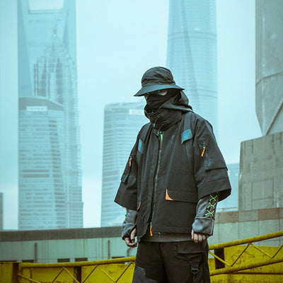 Chamarra Hoodie Urbana Funcional Estilo Punk - Image 7