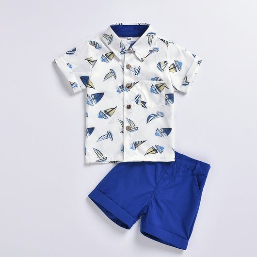 Conjunto Infantil Estampado Náutico: Camisa y Shorts de Verano - Image 11