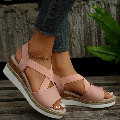 Sandalias Cuña Gladiadora Plataforma Mujer Cómodo Verano - Image 2