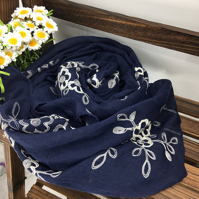 Chal Largo Étnico Artesanal de Algodón y Lino para Primavera y Verano - Image 12
